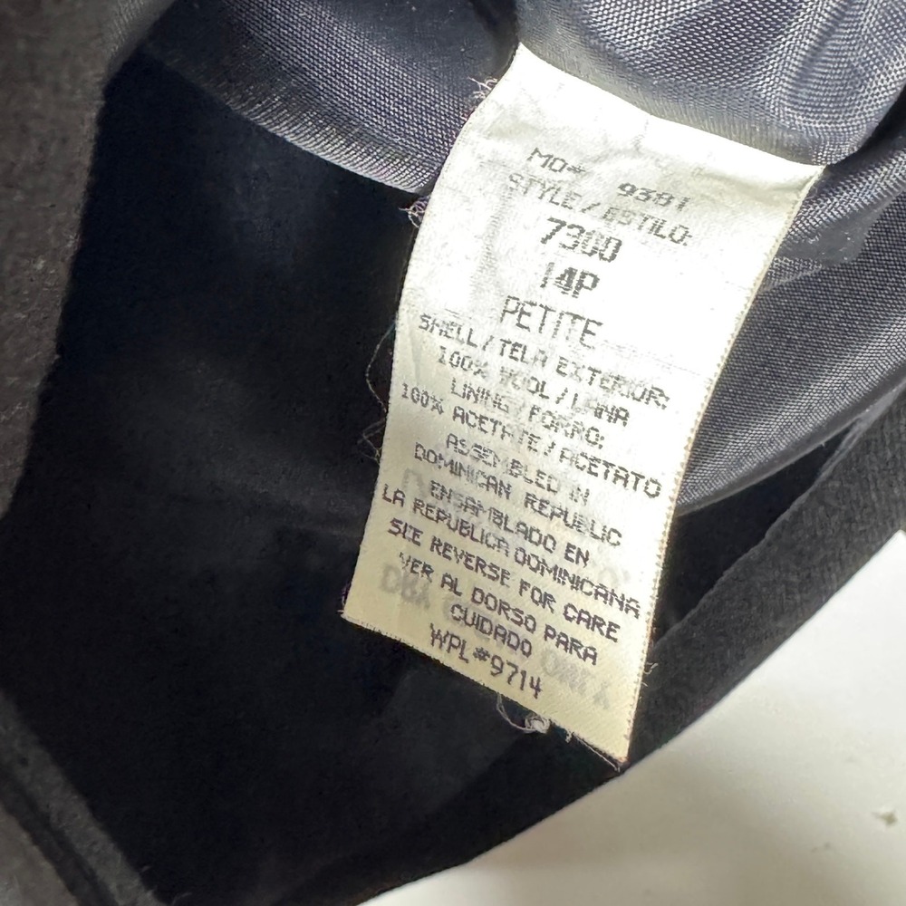 Sag Harbor Women's Vintage 100% Wool Black Blazer Sz 12P / Vintage Sz 14P Career - Picture 6 of 16